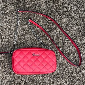 Guess Quilted Red Crossbody Bag